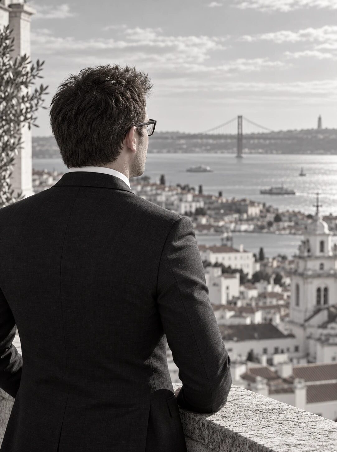 Ben Taylor, founder of Givmark, looking out over Lisbon